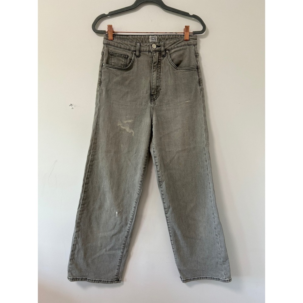 Toteme Flair High Waist Straight Leg Jeans Women 27 Gray Minimalist